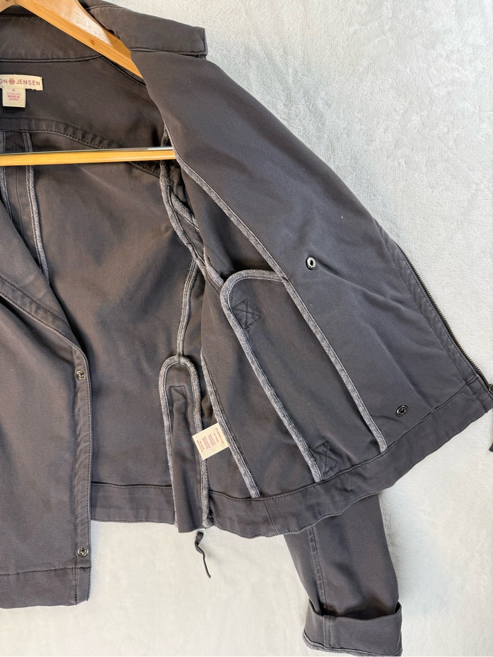 Peyton Jensen Harlow Moto Jacket Charcoal Gray Size S - Picture 6 of 10